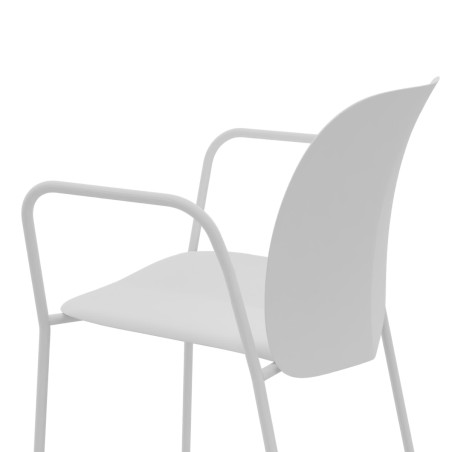 Sedia con Braccioli Mentha Green in Tecnopolimero Rigenerato - Altezza Seduta 45 cm - Colore...