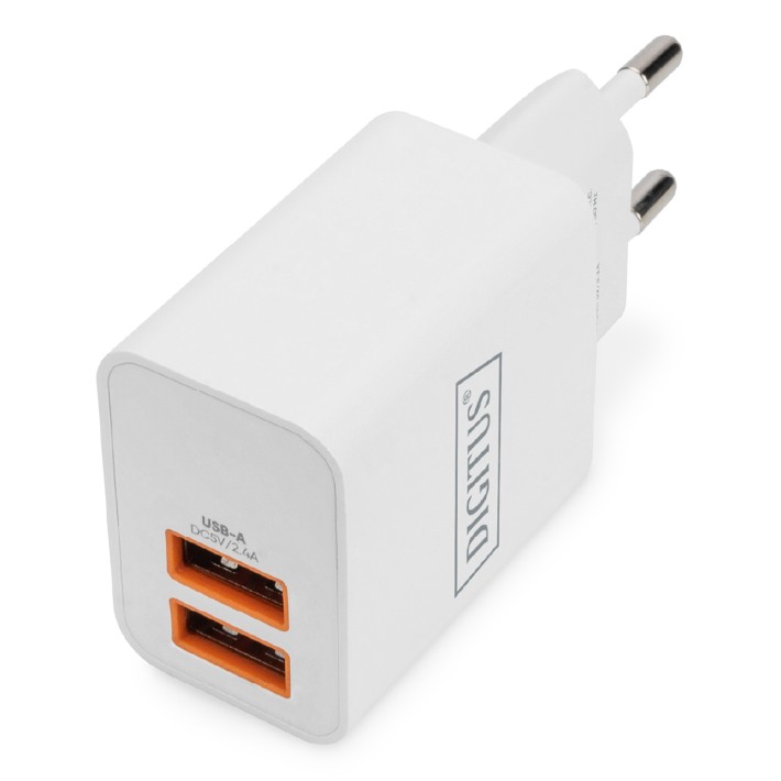 Adattatore di Ricarica con 2 prese USB A - 15 W - Bianco