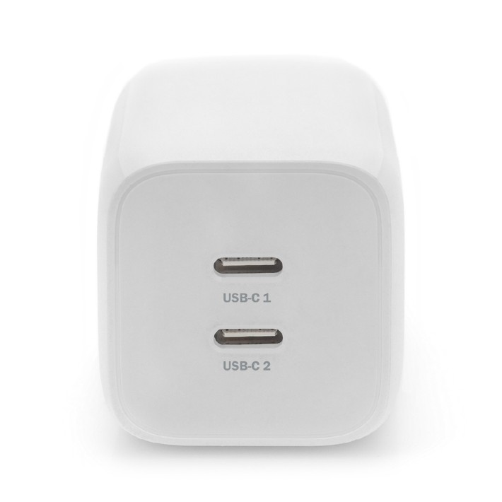Adattatore di Ricarica con 2 Porte USB C - 65 W - per Smartphone e Tablet - Bianco