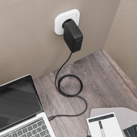 Caricatore per Notebook USB C - 100 W - Tecnologia GaN - con Cavo - Nero