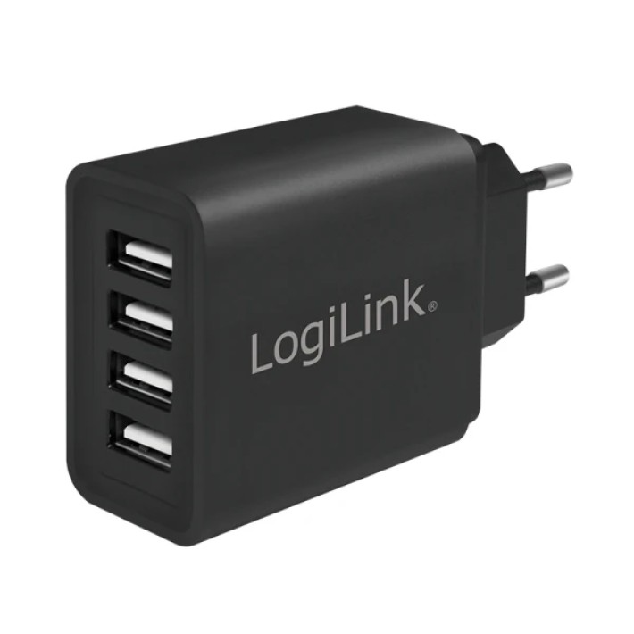 Caricabatterie con 4 Porte USB ( 1x USB-C, 3x USB-A) - 27 W - Nero