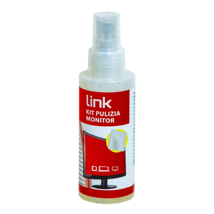 Kit Pulizia - per Schermi Tv, Tablet e Smartphone - 100 ml - con Panno in Microfibra