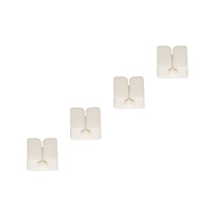 Kit 4 Pezzi Singoli - Supporti per Gestione Cavi - Bianco - Altezza 1 cm