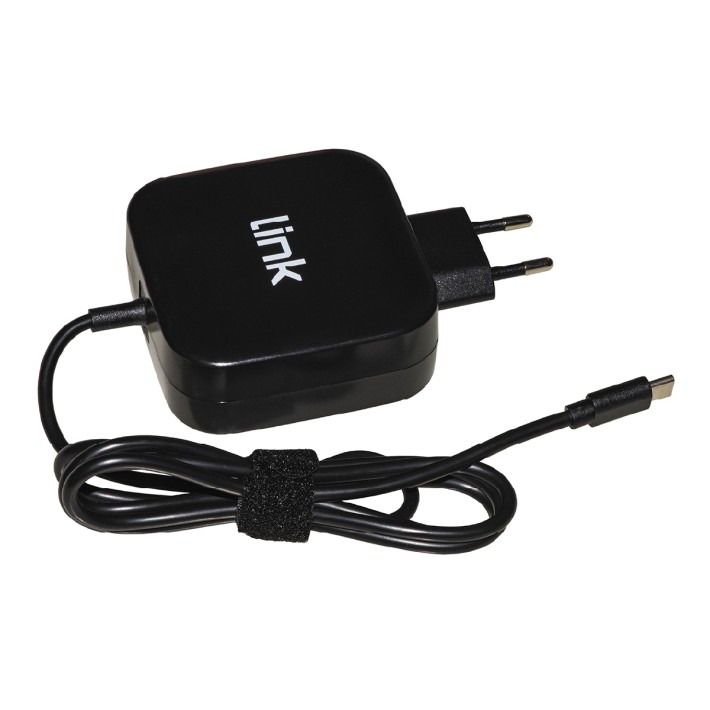 Adattatore di Alimentazione - con Connettore USB C - 65 W - per Notebook, Smartphone, Tablet e Power Bank