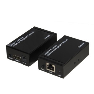 Estensore HDMI - tramite Cavo Cat5/6 - fino a 60 m - Full HD - con Sensori Infrarossi per Telecomandi - Nero