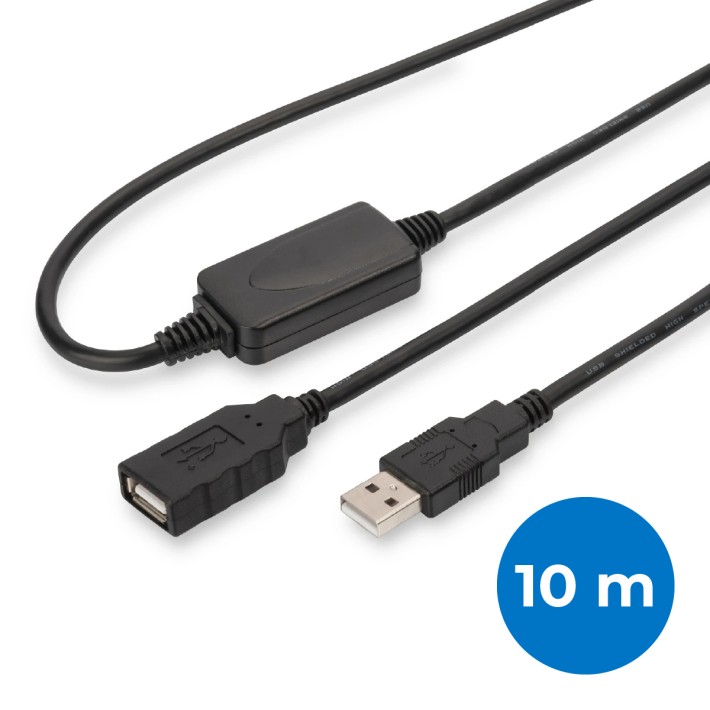 Estensore di Linea - USB 2.0 - Maschio/Femmina - 10 m - Nero