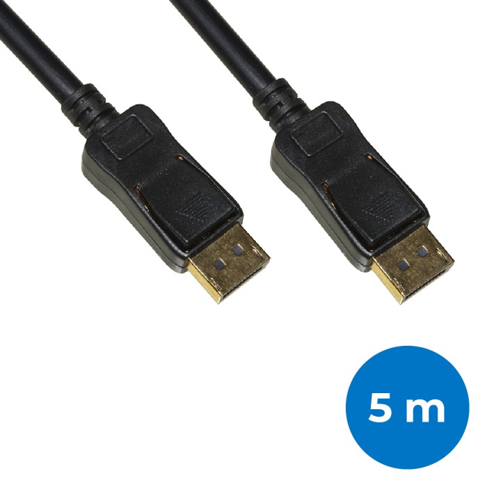 Cavo Displayport 1.4 - Ultra HD 8K - Maschio/Maschio - Contatti Dorati - 5 m - Nero