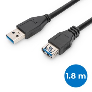 Cavo Extender Usb 3.0 - con Connettori A/A M/F - 1,8 m - Nero