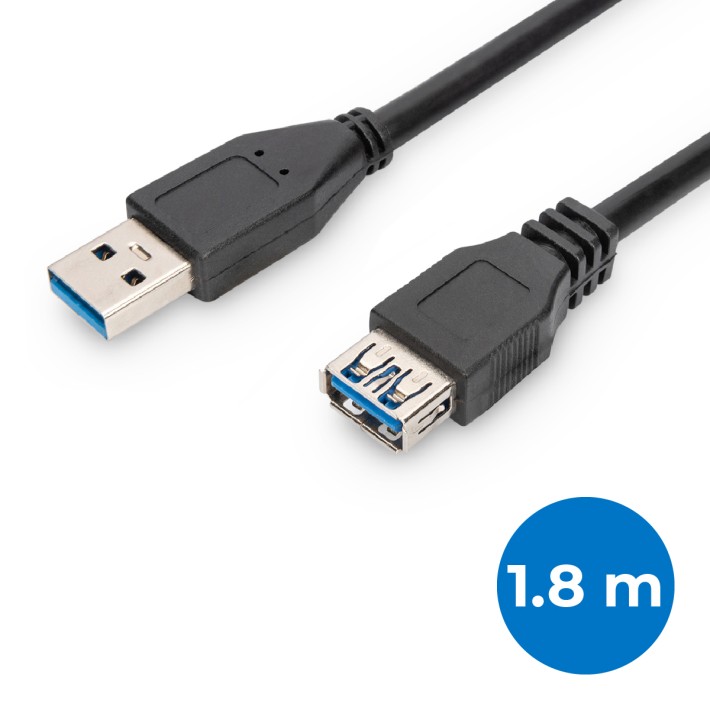 Cavo Extender Usb 3.0 - con Connettori A/A M/F - 1,8 m - Nero