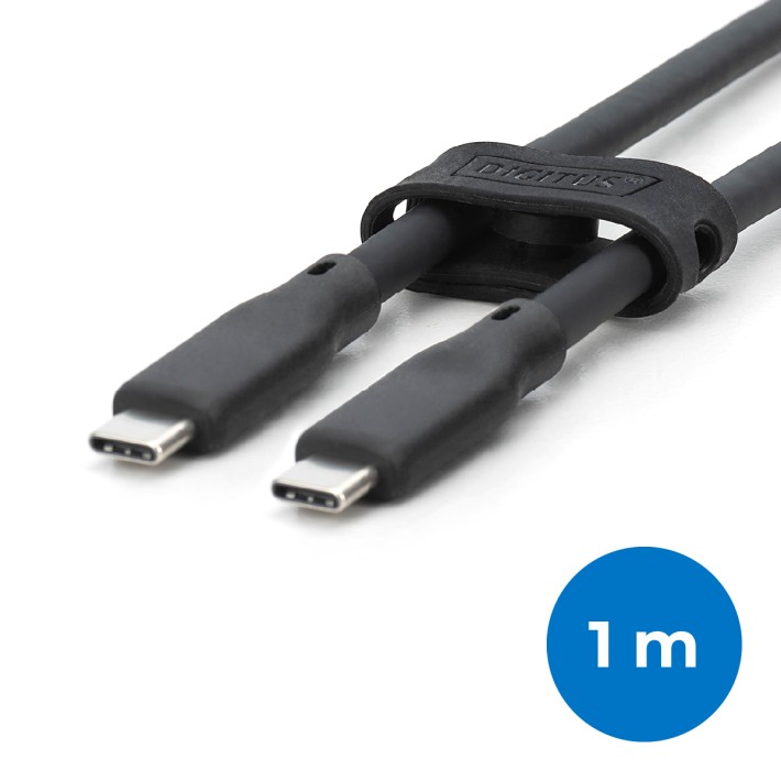 Cavo Guaina Silicone Usb 3.2 Gen2 - Usb C/Usb C - 1 m - 10G - 4K - 100 w - Nero
