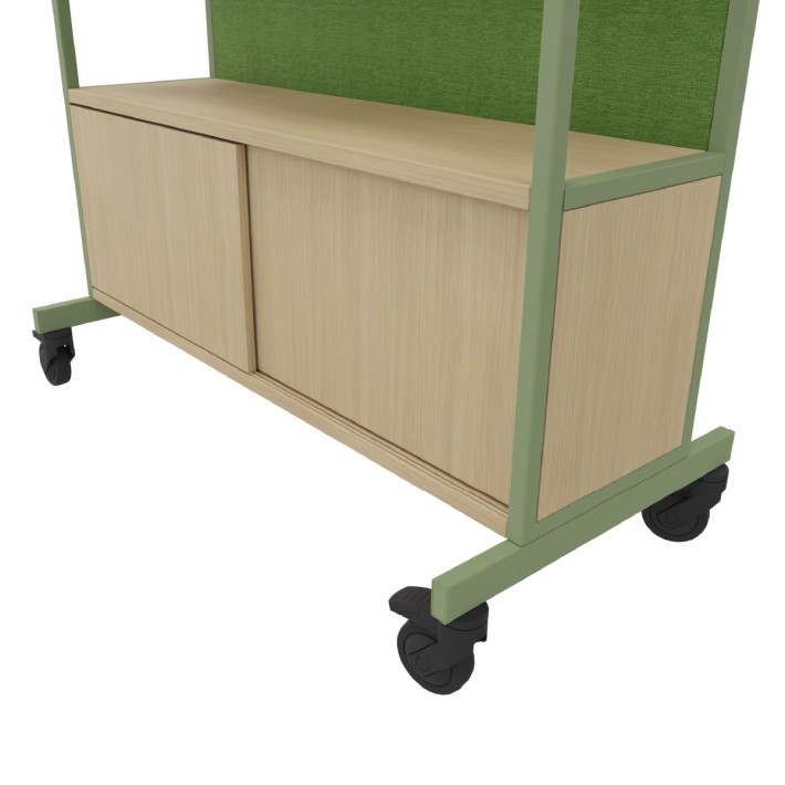 Libreria Worklab - Dimensioni 120 x 59 x 179 cm - Colore Struttura Verde - Colore Ripiano Acacia