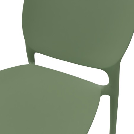 Sedia Hug Go Green con Scocca in Polipropilene - Altezza Seduta 44 cm (M6) - Colore Verde Olive