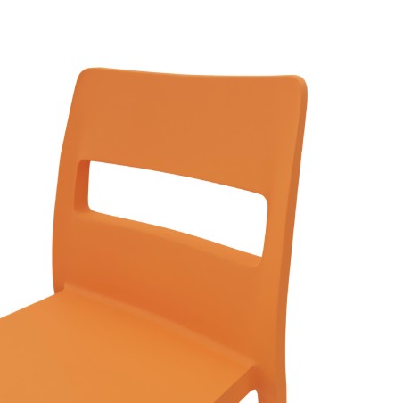 Sedia Sai in Tecnopolimero - Altezza Seduta 46 cm - Colore Scocca Arancione
