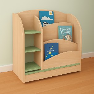Libreria Infanzia con 4 Scomparti e 3 Ripiani - Dimensioni 100 x 30 x 85 cm