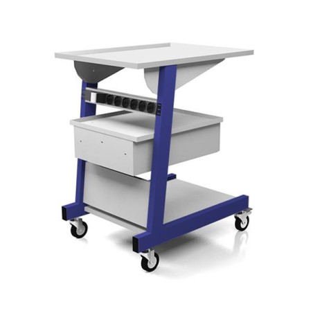 Carrello Porta Strumenti con 3 ripiani Cassetto Metallico e 4 Ruote -  Portata di Carico...