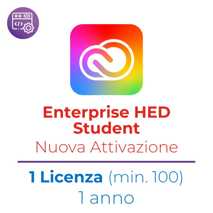 Creative Cloud Enterprise HED per Studenti (Minimo 100 Licenze) - Nuova Attivazione - VIP EDU - Prezzo a Licenza - 1 Anno