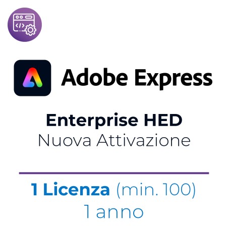 Adobe Express Enterprise HED (Minimo 100 Licenze) - Nuova Attivazione - VIP EDU - 1 Utente -...