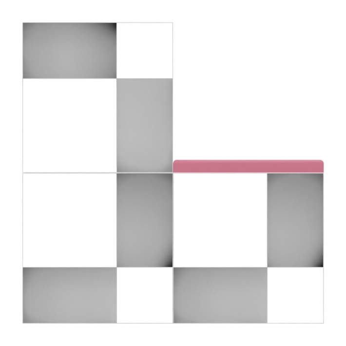 Libreria Modello Modulo Alto con Seduta - Colore Bianco/Rosa