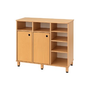 Mobile Cassettiera in Legno con 2 Ante e 12 Vani - Dimensioni 106 x 45 x 100 cm