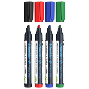 Astuccio 4 Marcatori Maxx 293 - Spessore Punta 1+4 mm - Colore Nero/Rosso/Blu/Verde
