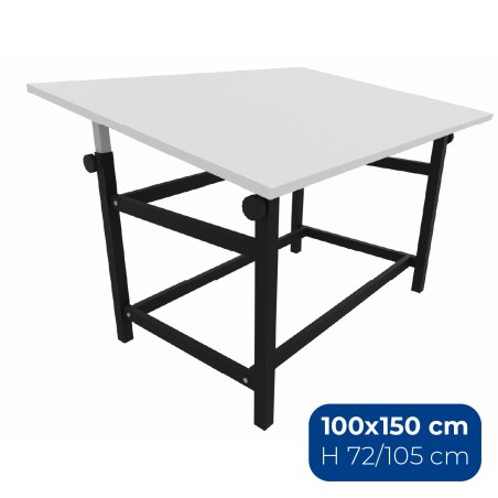 Tavolo Architetto QSA Telescopico con Piano in Melaminico - Dimensioni 100 x 150 cm -...