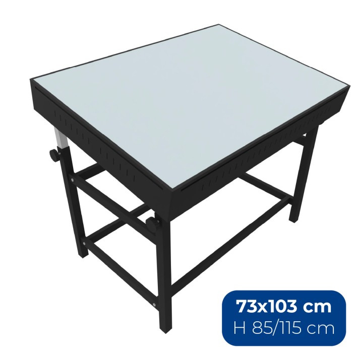 Tavolo Regolabile Architetto con Piano Luminoso Grapholux - Dimensione Piano 73 x 103 cm - Altezza Regolabile 85/115 cm