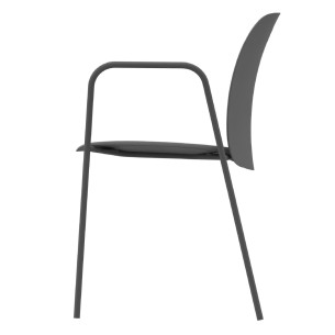 Sedia con Braccioli Mentha Green in Tecnopolimero Rigenerato - Altezza Seduta 45 cm - Colore Scocca Grigio Antracite 2