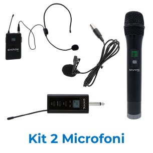 Kit di 2 microfoni wireless Empire - con ricevitore con...