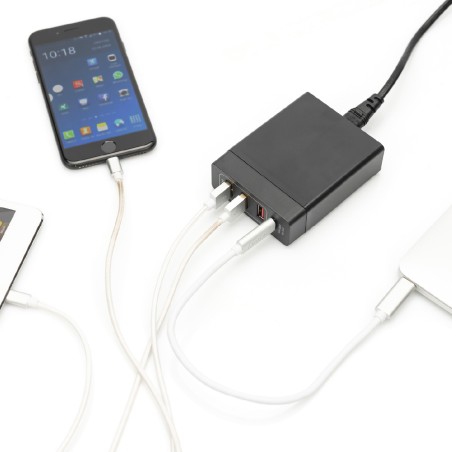 Caricabatterie con 4 porte ( 3x USB-A, 1x USB-C ) - Universale - 72 W - Nero