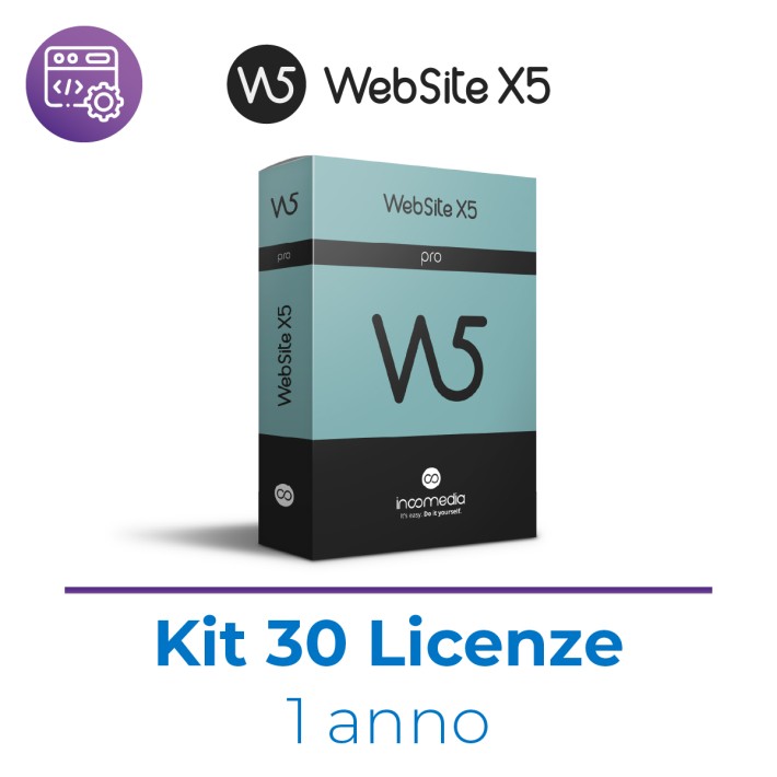 WebSite X5 Pro - Applicativo Software per creare siti/blog e negozi e-commerce professionali – Kit 30 per Dispositivi Windows