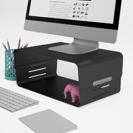 Rialzo Bento per Monitor Regolabile Modello 123 – Colore Nero