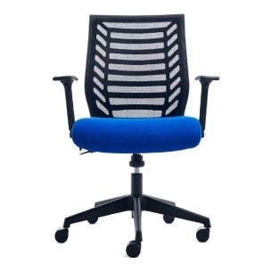 Sedia da Ufficio Modello RD907 su Ruote - Colore Struttura Nero - Colore Seduta Blu 2