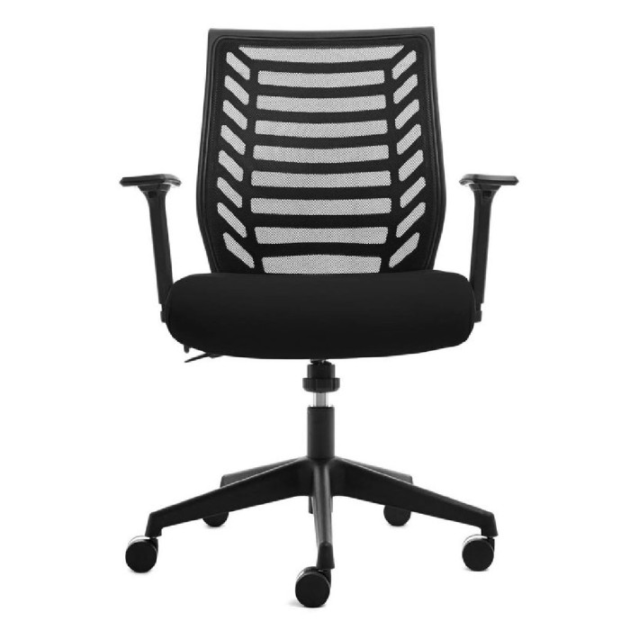 Sedia Operativa da Ufficio Modello RD907 su Ruote - Colore Struttura Nero - Colore Seduta Nero