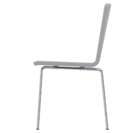 Sedia Modello Moon con 4 Gambe Senza Braccioli in Tessuto Ecopelle - Altezza Seduta 47,5 cm