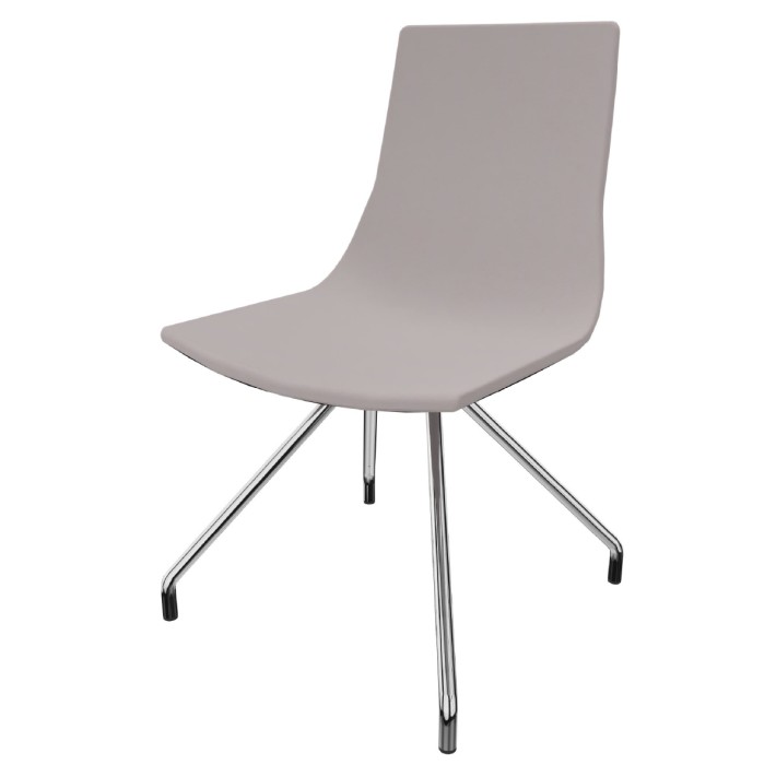Sedia Modello North Cape con 4 Gambe Senza Braccioli - Tessuto Ecopelle - Altezza Seduta 45,5 cm