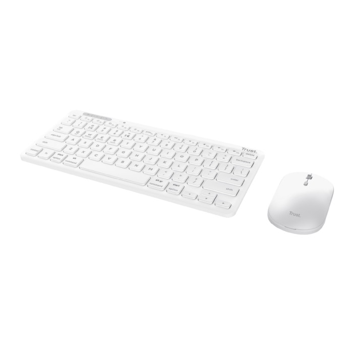 Tastiera IT - Trust Lyra - Wireless Multi-device - con Mouse e Ricevitore - Bianco