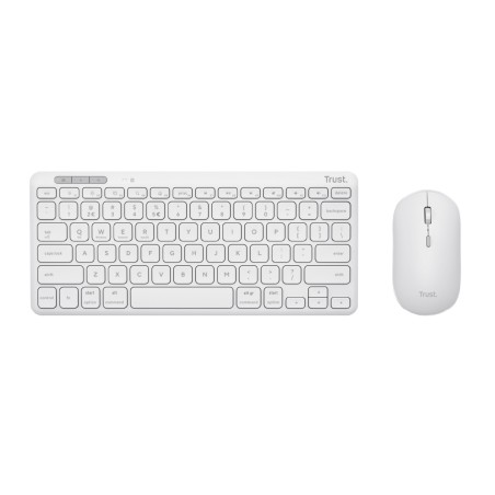 Tastiera IT - Trust Lyra - Wireless Multi-device - con Mouse e Ricevitore - Bianco