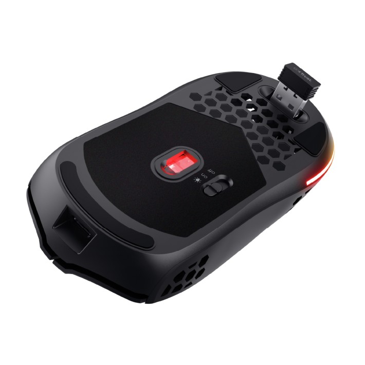 Mouse Wireless Gaming - Trust GXT 929 Helox - Ultraleggero con Illuminazione LED Multicolore - Nero