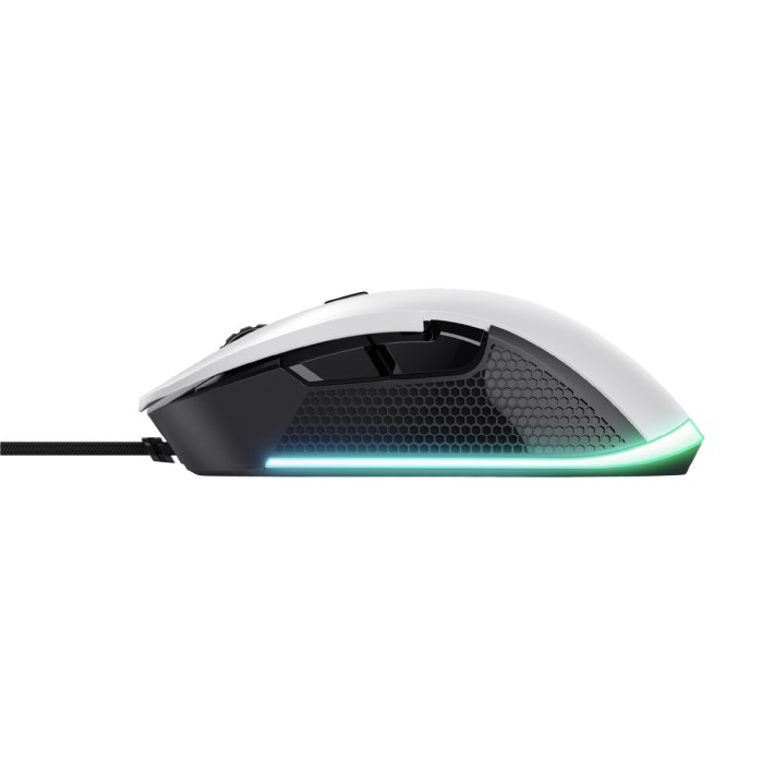 Mouse Wired Gaming Eco - Trust GXT 922W Ybar - con Illuminazione LED RGB Integrale - Bianco/Nero