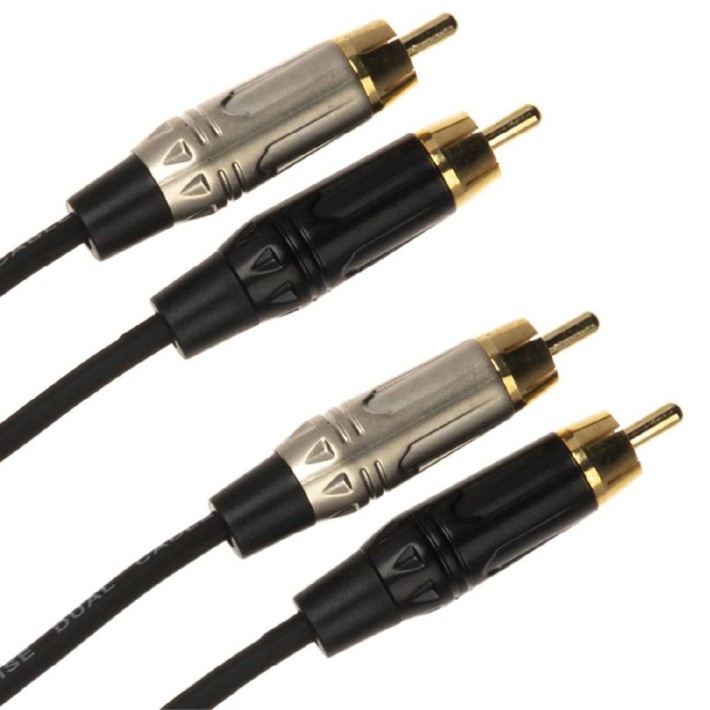 Cavo Adattatore Audio - Quik Lok Just 4RCA 1 - 2 x RCA Maschio/ 2 x RCA Maschio - 1 m - Nero