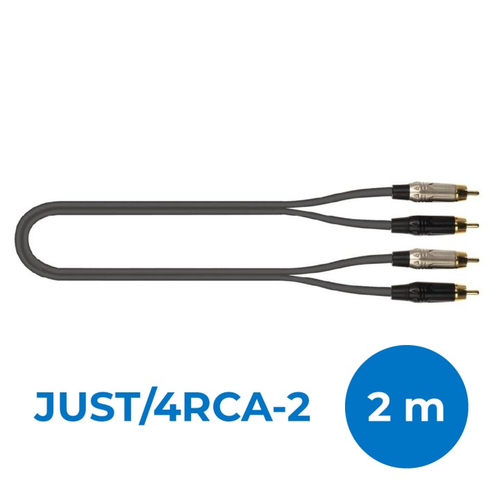 Cavo Adattatore Audio - Quik Lok Just 4RCA 2 - 2 x RCA Maschio/ 2 x RCA Maschio - 2 m - Nero
