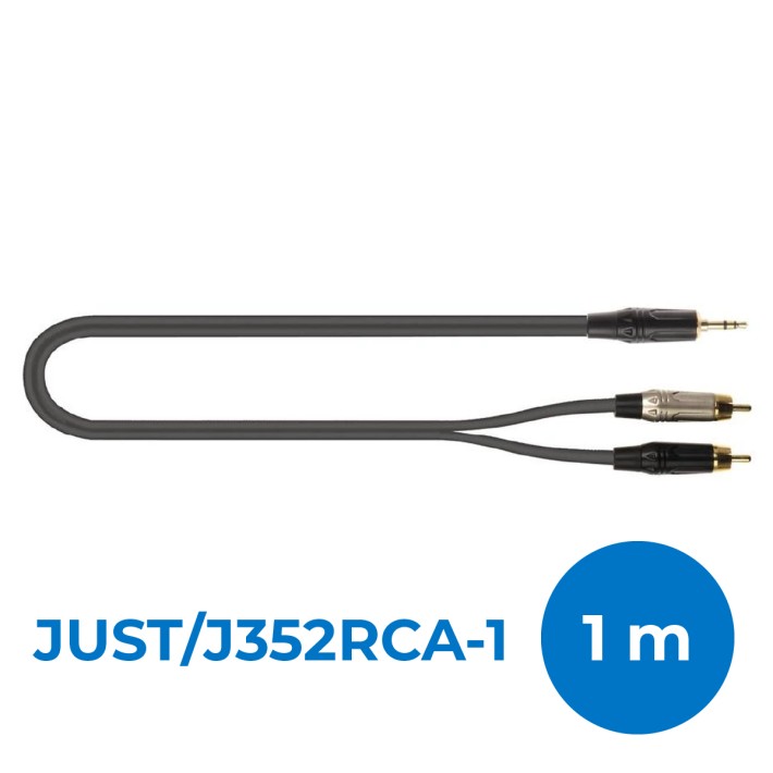 Cavo Adattatore Audio - Quik Lok Just J352RCA 1 - Mini Jack Stereo/ 2 x RCA Maschio - 1 m - Nero