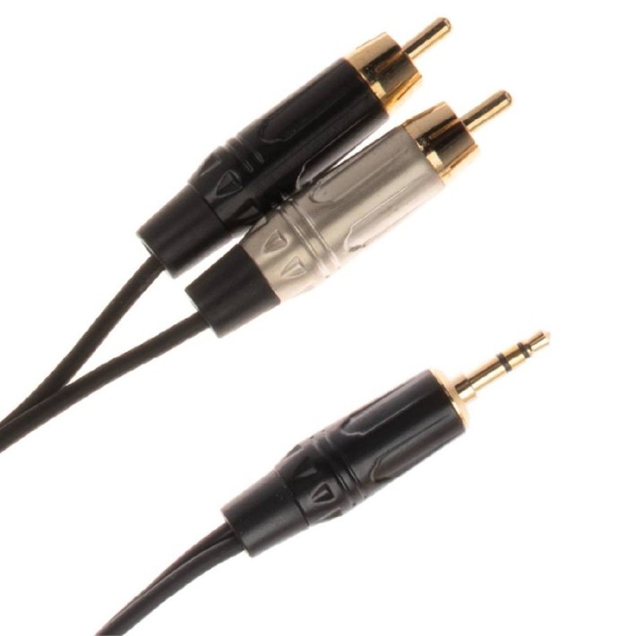 Cavo Adattatore Audio - Quik Lok Just J352RCA 1 - Mini Jack Stereo/ 2 x RCA Maschio - 1 m - Nero