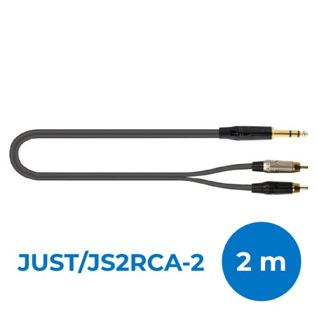 Cavo Adattatore Audio - Quik Lok Just JS2RCA 2 - Jack Stereo / 2 x RCA Maschio - 2 m - Nero
