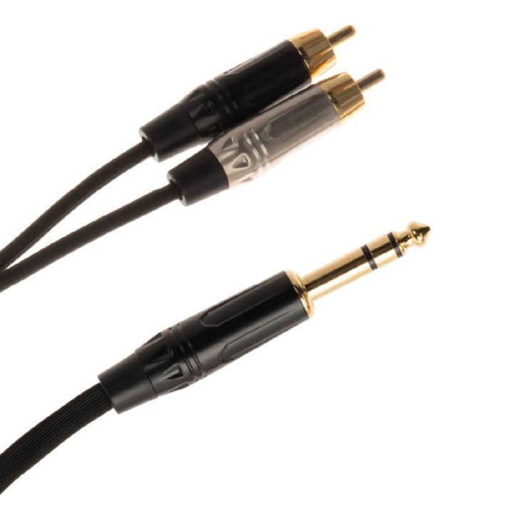 Cavo Adattatore Audio - Quik Lok Just JS2RCA 3 - Jack Stereo / 2 x RCA Maschio - 3 m - Nero