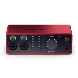 Scheda Audio - Focusrite Scarlett 4i4 4th Gen - 4 Ingressi - MIDI In/Out - USB-C - Streaming e Produzione