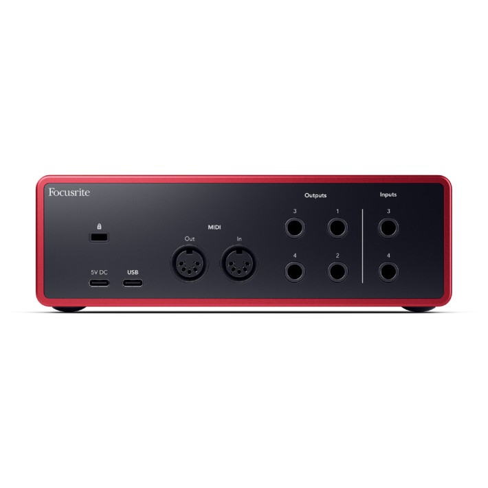 Scheda Audio - Focusrite Scarlett 4i4 4th Gen - 4 Ingressi - MIDI In/Out - USB-C - Streaming e Produzione