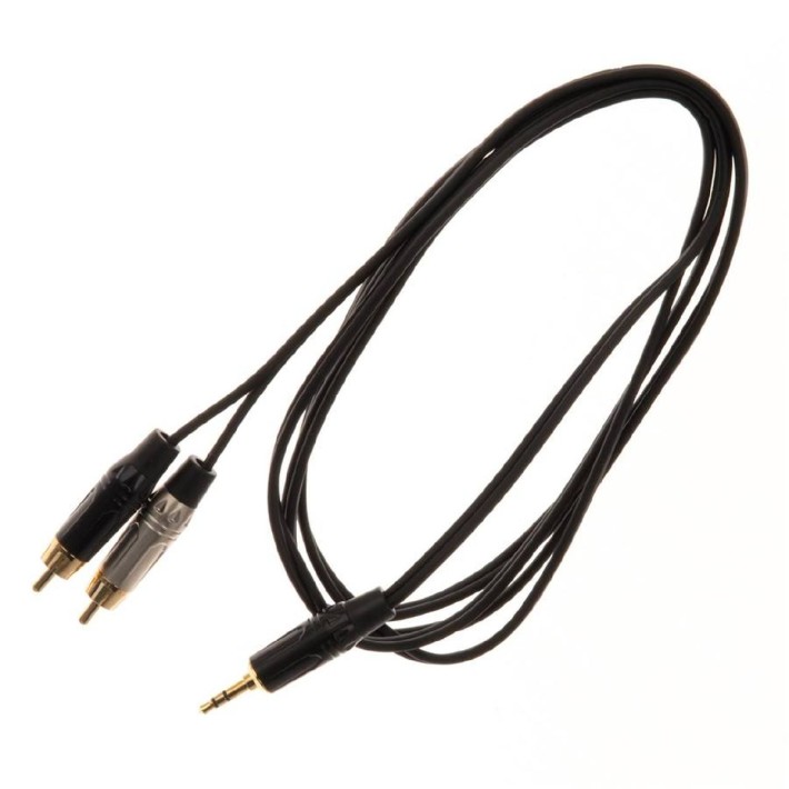 Cavo Adattatore Audio - Quik Lok Just J352RCA 2 - Mini Jack Stereo/ 2 x RCA Maschio - 2 m - Nero