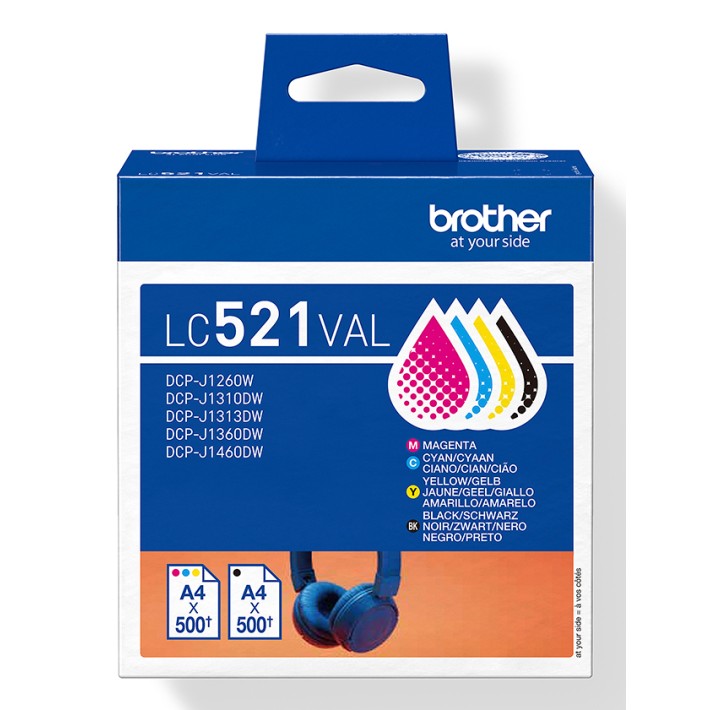 Brother LC521VAL cartuccia d'inchiostro 4 pz...