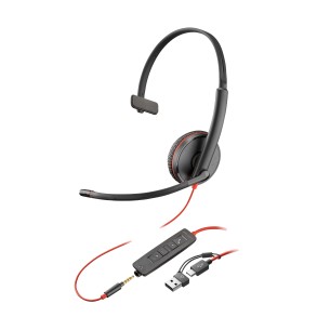 HP Poly Cuffie Poly Blackwire 3215 monoaurali USB-C +...